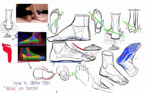 「绘画教程」动漫里好看的脚怎么画？脚的绘画技巧教学